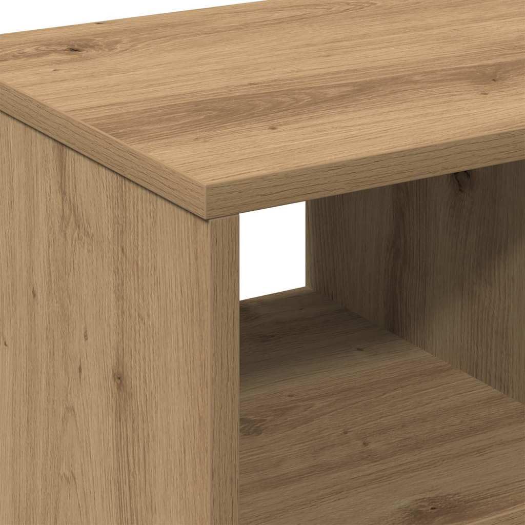 Mesa auxiliar con ruedas, mesa de centro de roble Artisan, mesa de sofá móvil con bandeja de almacenamiento, mesa de café moderna de madera, 50 x 30 x 55 cm, carrito compacto para salón