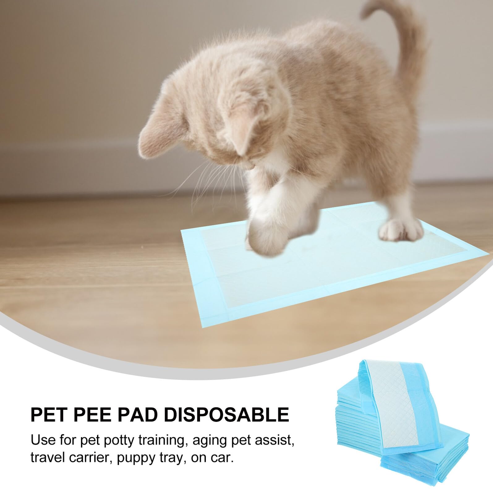 Gatuida 50 Stück Einweg Welpen Trainingsunterlagen 45x60cm Saugfähige Haustier PIPI Unterlagen für Hunde Katzen und Kaninchen Wasserfest und Tragbar für Innen und Außenbereich