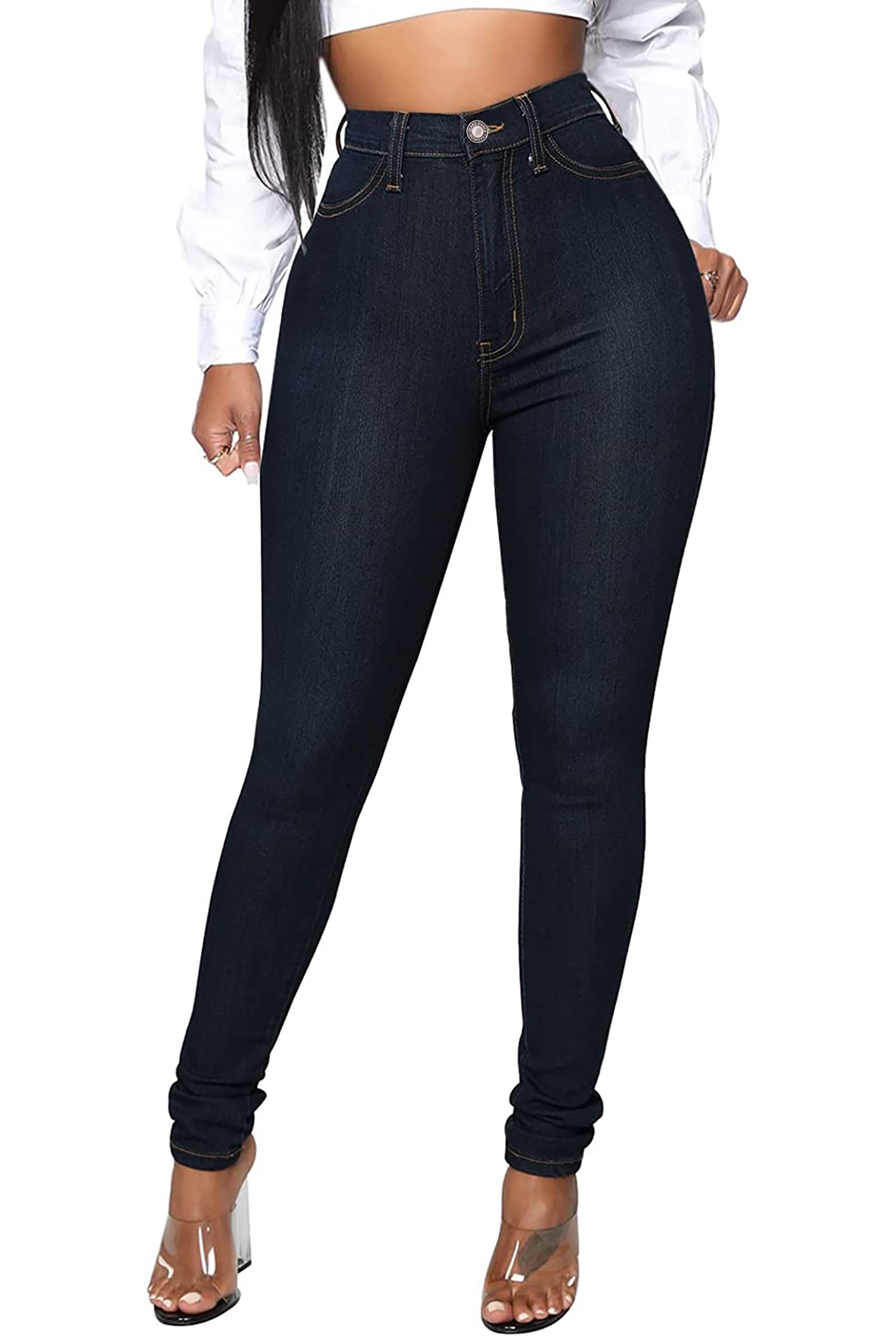 BISUAL Womens High Waisted Butt Lifting Jeans Distressed Stretch Skinny Sexy Colombian Jeans for Women