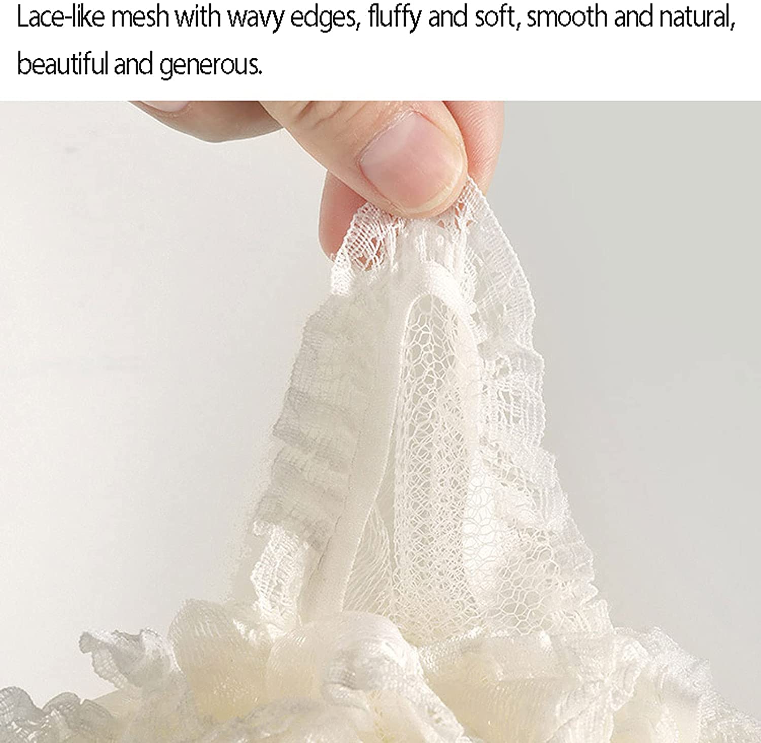 Gąbka do kąpieli Loofahsshower Pufa do mycia ciała Łazienka Niezbędne bogate bąbelki Piłka prysznicowa, dla mężczyzn i kobiet, siatkowa pufa Gąbka do kąpieli 2 szt. Biała (biała 2 szt.)