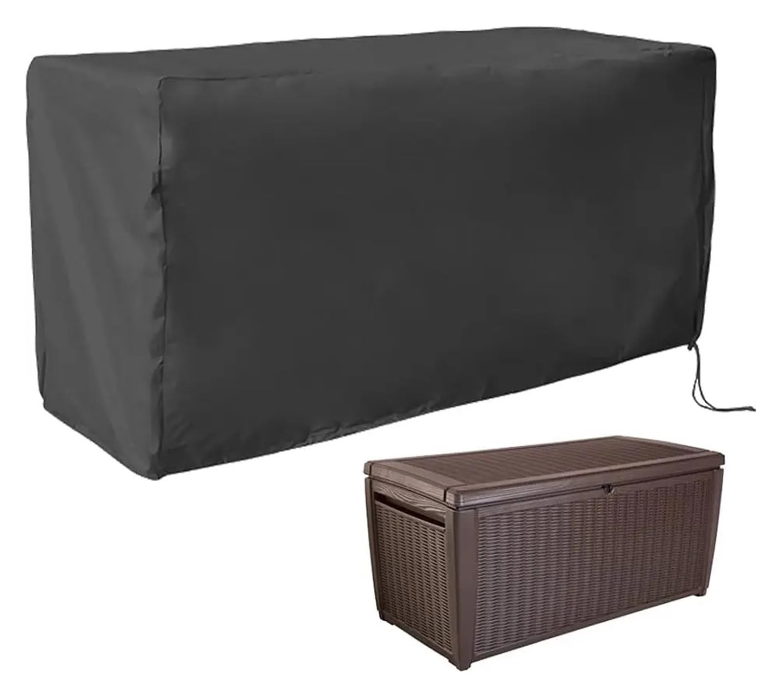 Housse Pour Coffre De Jardin Housse de coffre terrasse grande taille, imperméable et résistante, for repose-pieds cour, toutes saisons, for l'extérieur(148x84x87cm)