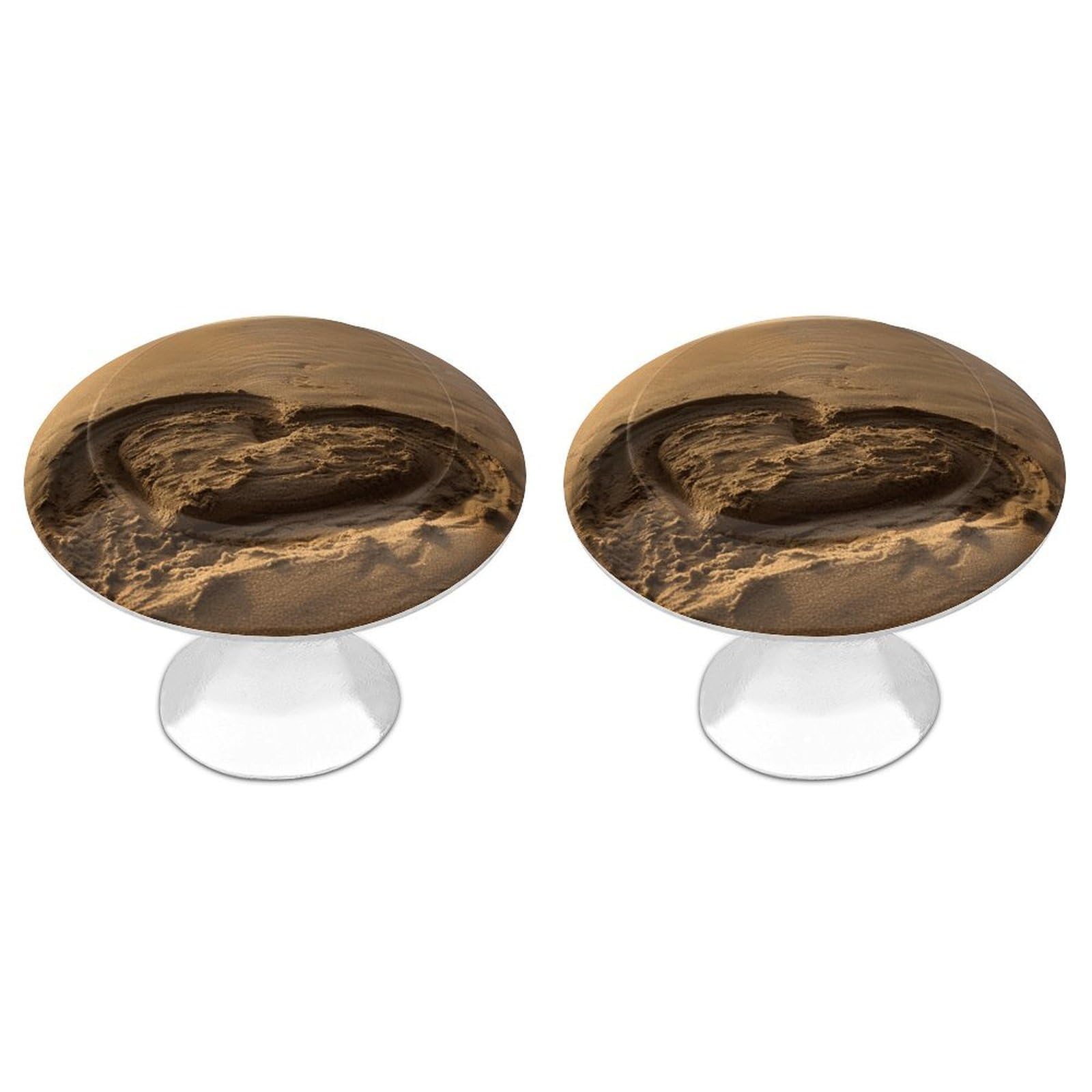 BTCOWZRV Hearts Drawn on The Beach 2 Pack Cabinet Knobs Drawer Pulls