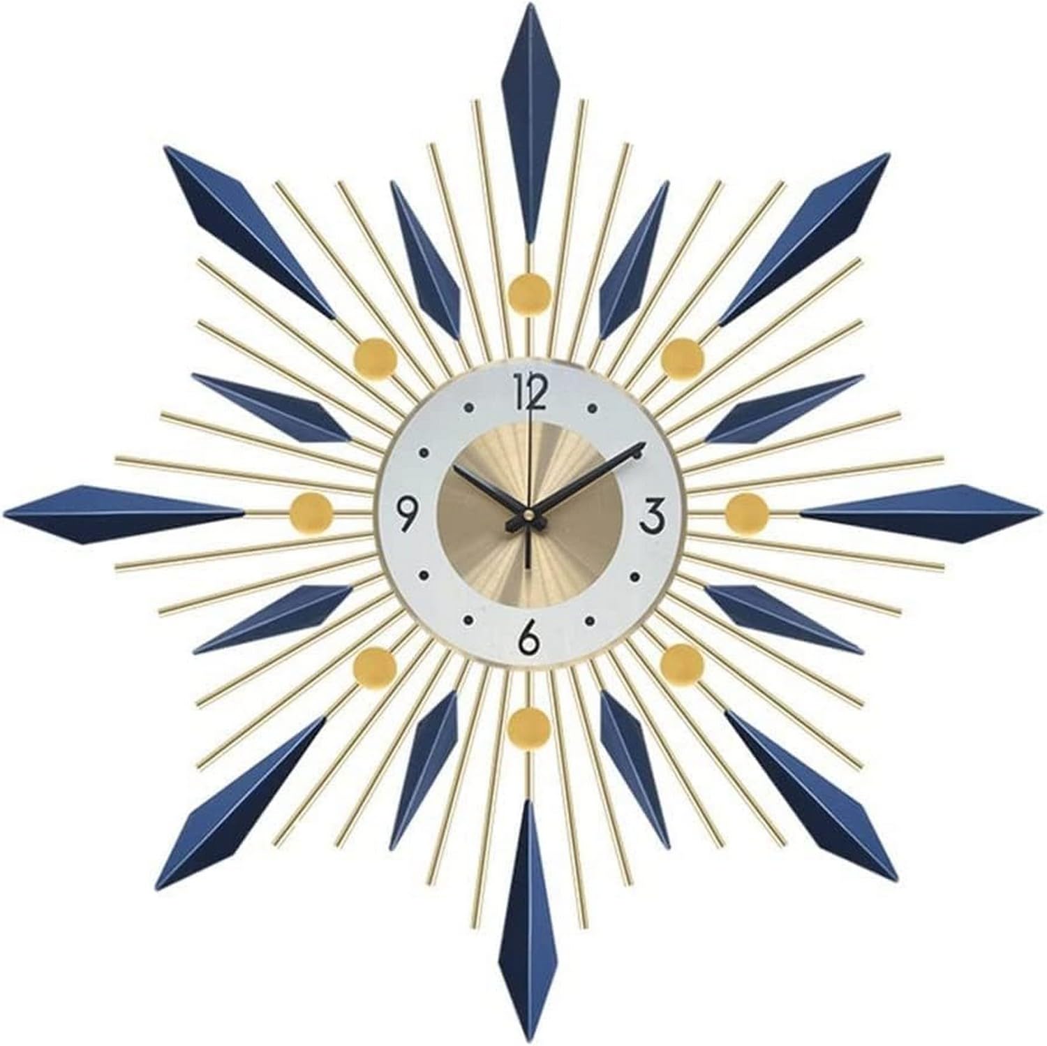 SaryEdge Wall Clock Modern Art Wall Clock Vintage Clock Large Mid Century Modern Art Large Wall Silent Metal Quartz Wall Clocks for Office Living Room Home Kitchen Bedroom Office-On,Onecolor-60CM/24
