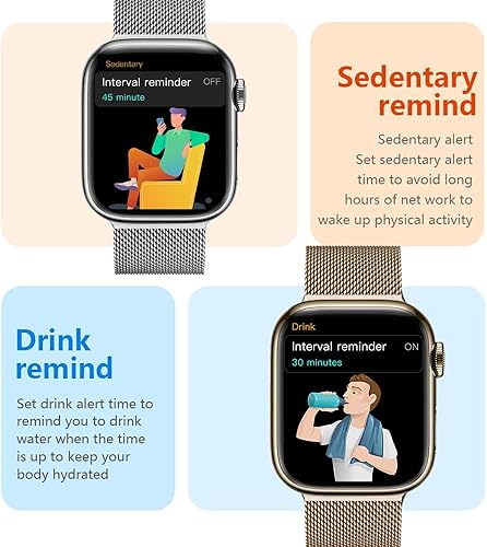 Miniatura 6 de Sazooy Reloj inteligente, reloj inteligente con pantalla táctil completa de 2.19 pulgadas, reloj de seguimiento de actividad física con monitor de