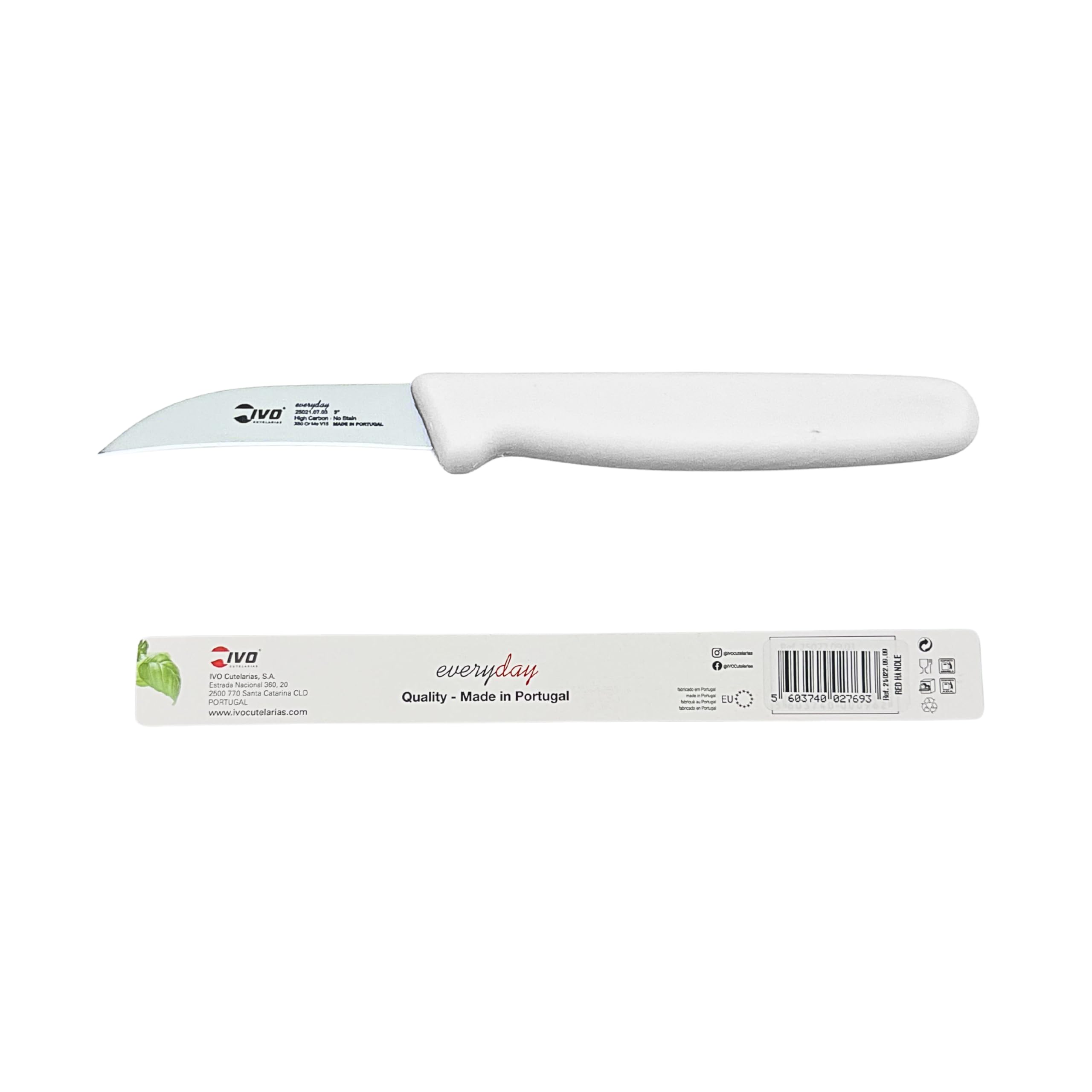 IVO Multipurpose Peeling Knife 6cm White handle, Fruit peeling knife, Vegetable peeling knife, Kitchen Peeling knife, Cutting Fruit salad item decorative Slicing Knife, Stainless Steel Knife