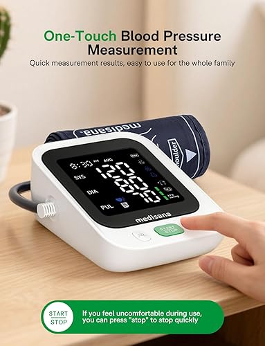 Miniatura 15 de Medisana Monitor inalámbrico de presión arterial de brazo, monitores de presión arterial inteligentes Bluetooth para uso doméstico con seguimiento