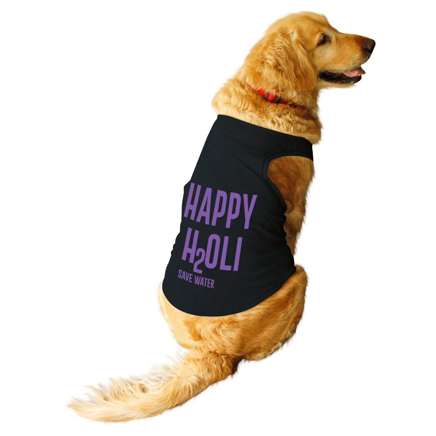 Ruse Pet Happy Holi - Save Water Printed Round Neck Sleeveless Dog T-Shirt/Dress/Vest Tank T-Shirt/Tees Apparel/Clothes/Tees Gift for Dogs(Zed Black) Medium (B09SLY286M) Amazon Price History, Amazon Price Tracker