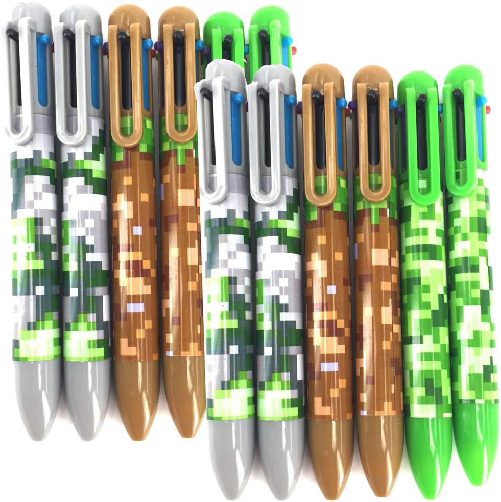 SDM 12 x Camouflage Pixel Design 6 Colour Pens Ideal Party Bag Fillers