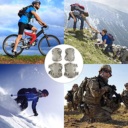Image of Tactical Combat Knee & Elbow Protective Pads Set for Outdoor CS Paintball Game Cycling Safety Skateboarding Gear Skates Knee Protection Guard Pads