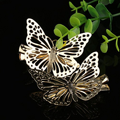 LittleCreationsByVic Butterfly Shaped Metal Minimalist Design Hair Clips - 4 Pack