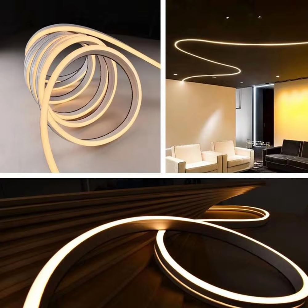 Tubo flexible de neón LED - Tira de luz de silicona impermeable, 1/2/3/4/5 m - Flexible y moldeable(White,0513-5m)