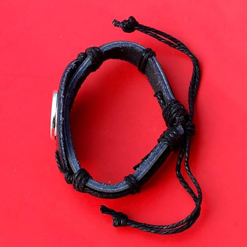 Miniatura 3 de 1968 Liberia One Cent BU Uncirculated Coin Genuine Black Leather Cuff Bangle Wristband Bracelet NEW - Wildlife Animal Elephant