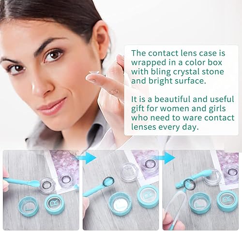 Miniatura 5 de ofone Herramienta de eliminación de lentes de contacto, aplicador de lentes de contacto con pinzas para estuche de lentes, cuchara de silicona