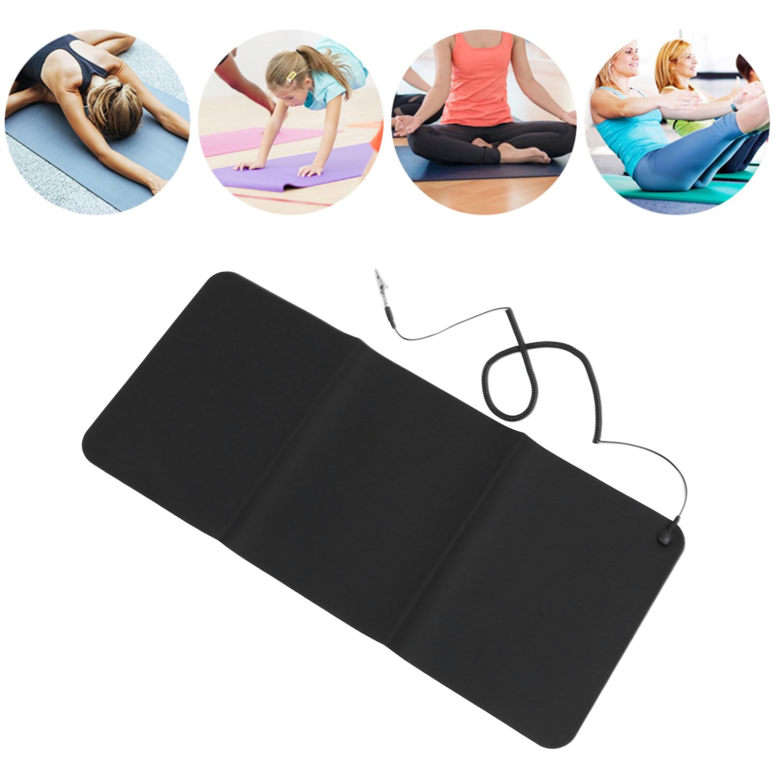Grounding Mat for Desk Anxiety Relief, Eliminate Static PU Grounding Earthing Pad 30x68cm with Cable, Foot Pad, Breathable