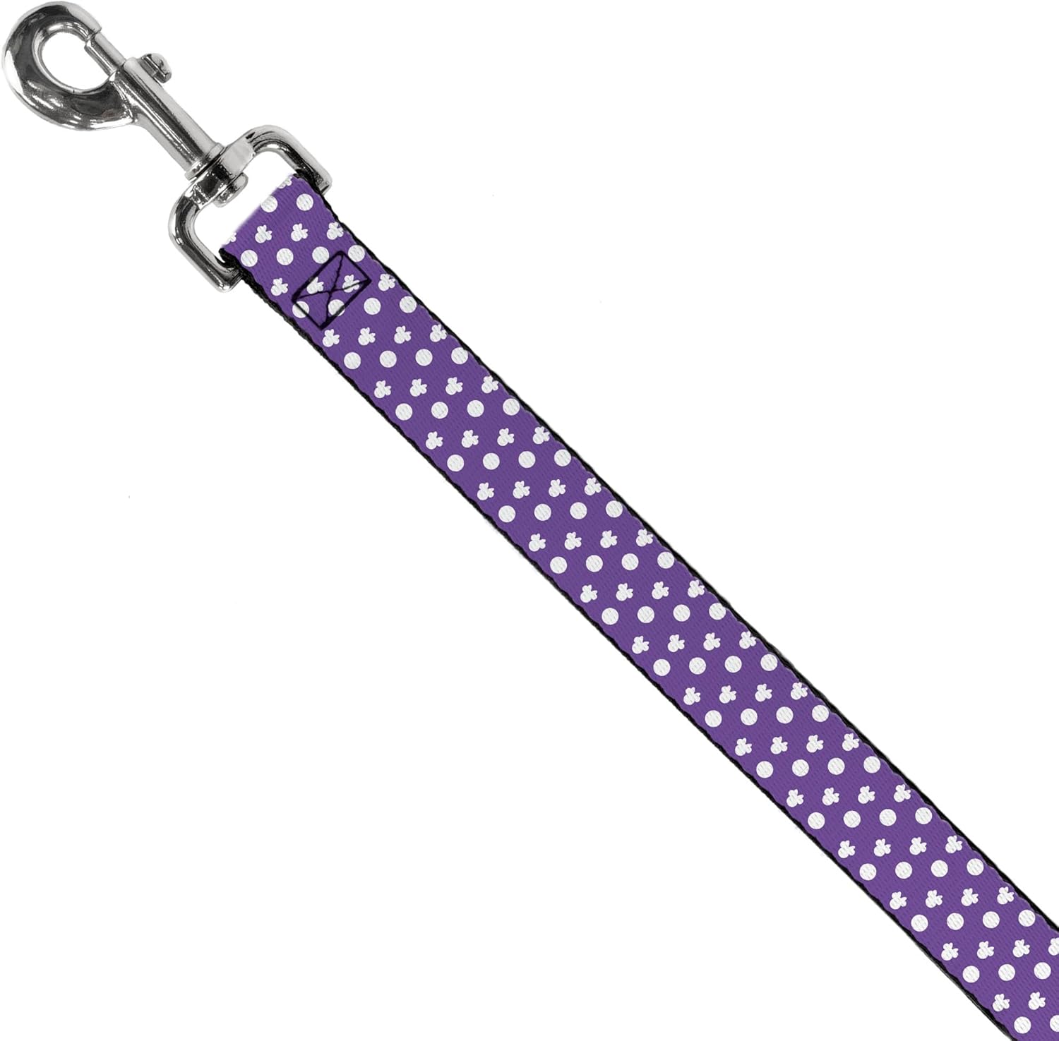Dog Leash Minnie Mouse Bow Ears Monogram Dots Purple White 4 Feet Long 1.5 Inch Wide