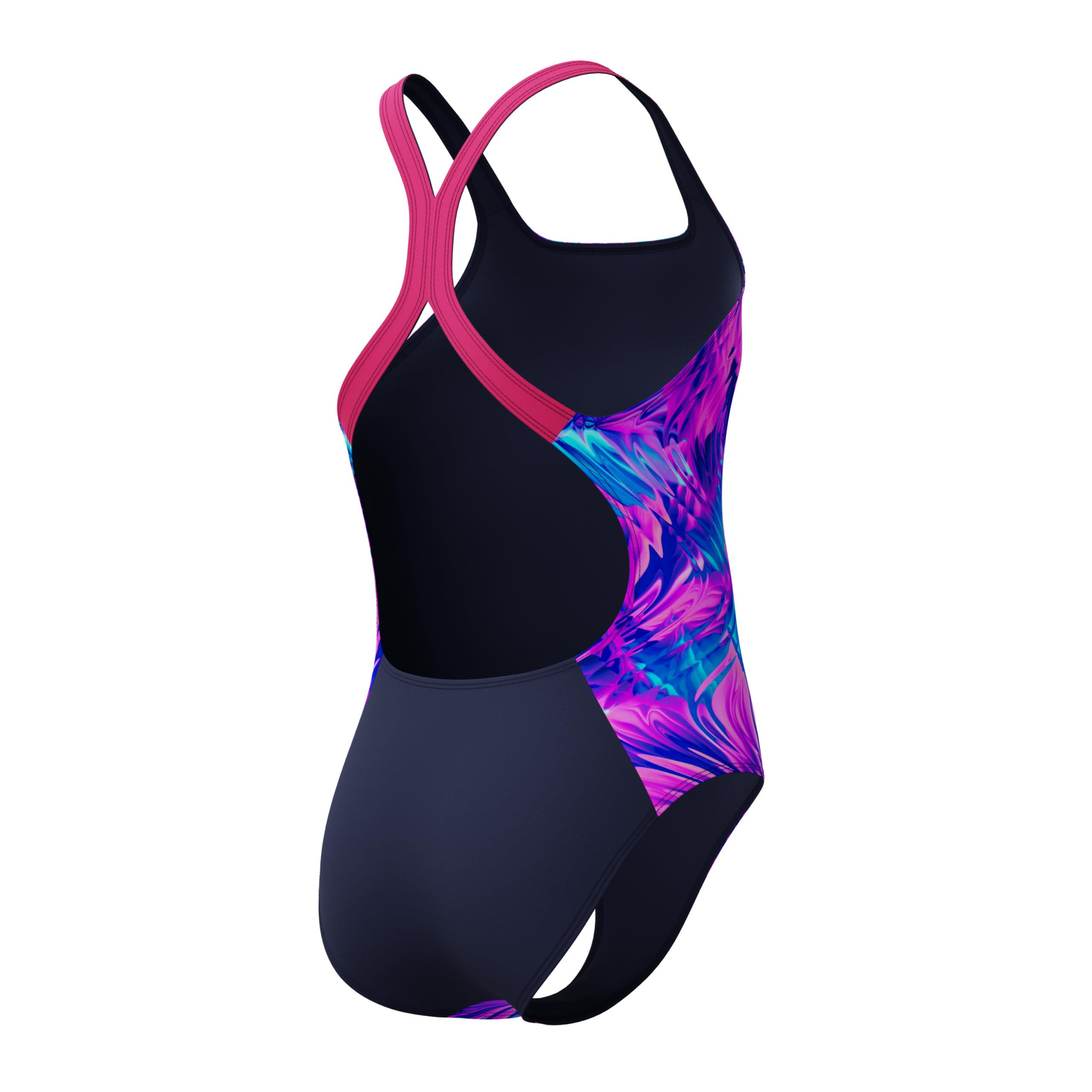 Speedo Maillot de bain imprimé Powerback pour fille Margarita Rose/Caban