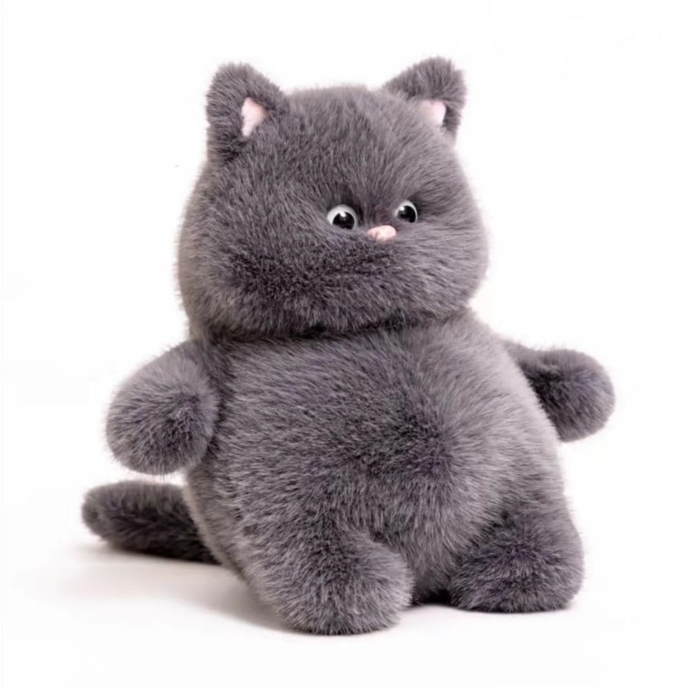 45cm Cat Plush Toy, Cat Pillow, Soft Cat Hugging Pillow Stuffed Animal, Birthday Gift Children’S Gift for (Grey)
