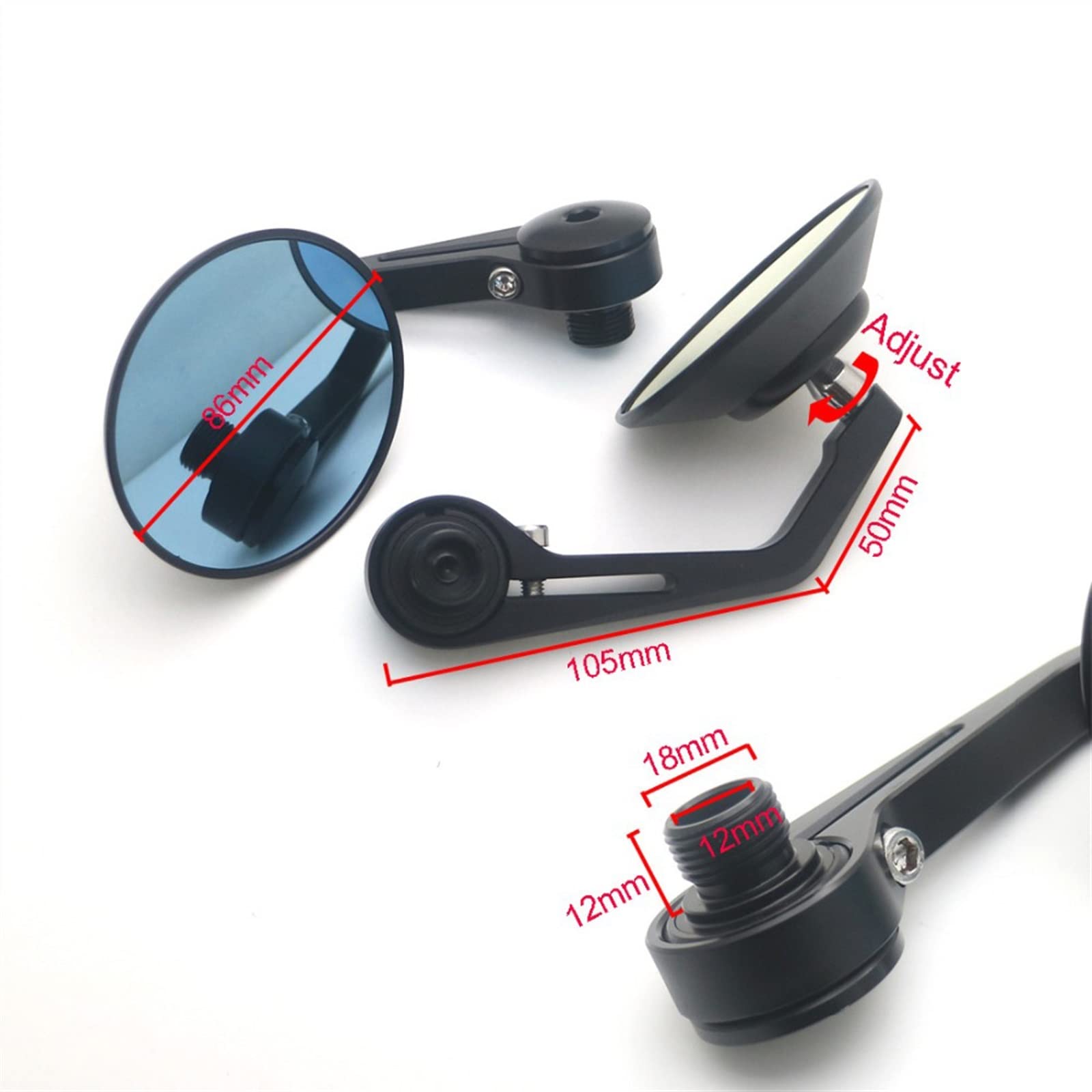 Specchietti Laterali Per Manubrio Moto SYMWBD – Compatibili Con Benelli Leoncino 500/250/800, 502c, 752s, Trail, 302S, 150S – Alluminio Antiurto