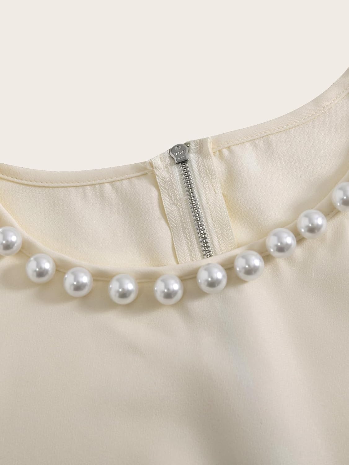 Women's 2 Piece Casual Summer Outfits Elegant Pearl Crop Tank Top and Wide Leg Pants Work Sets - Image 3