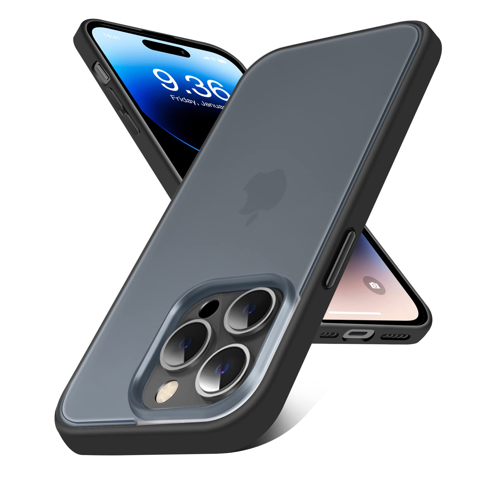Cover magnetica per iPhone 14 Pro, custodia opaca in PC+TPU con protezione per le