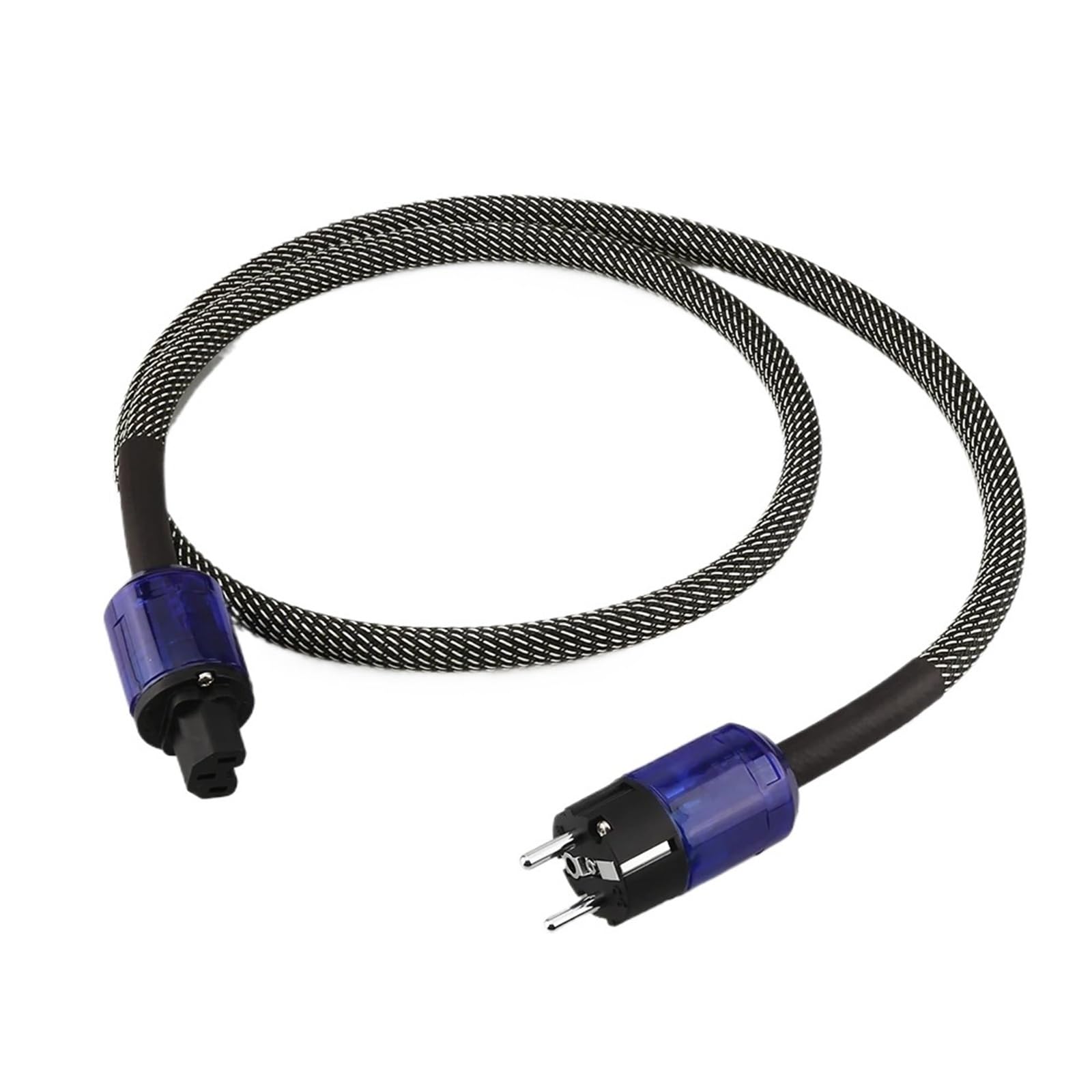 P122 Power Cable with DW49 P037E Connector Rhodium Carbon Fiber EU AC Power Cord for Audio Equipment(B White,0.5m)