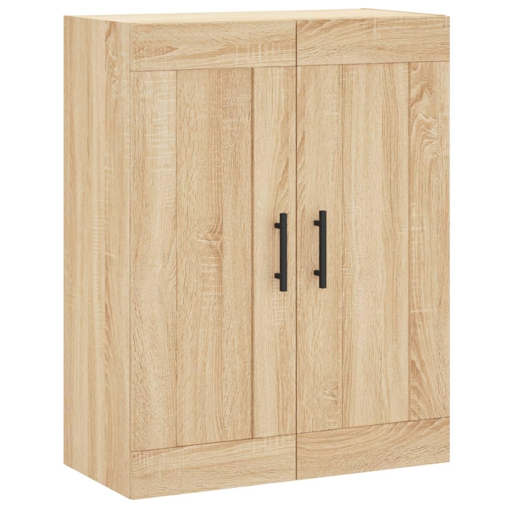 Highboard Sonoma Roble 69,5 x 34 x 180 cm, robusto armario de madera con puertas, mucho espacio de almacenamiento para salón, pasillo y cocina