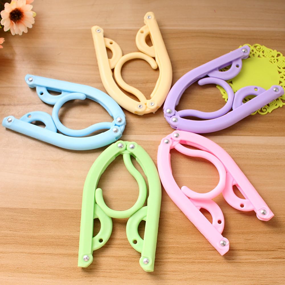 20 Grucce Pieghevoli Portatili Da Viaggio In PP, Multicolore, Aperte 46x16,5 Cm - Antiscivolo Per Adulti E Bambini