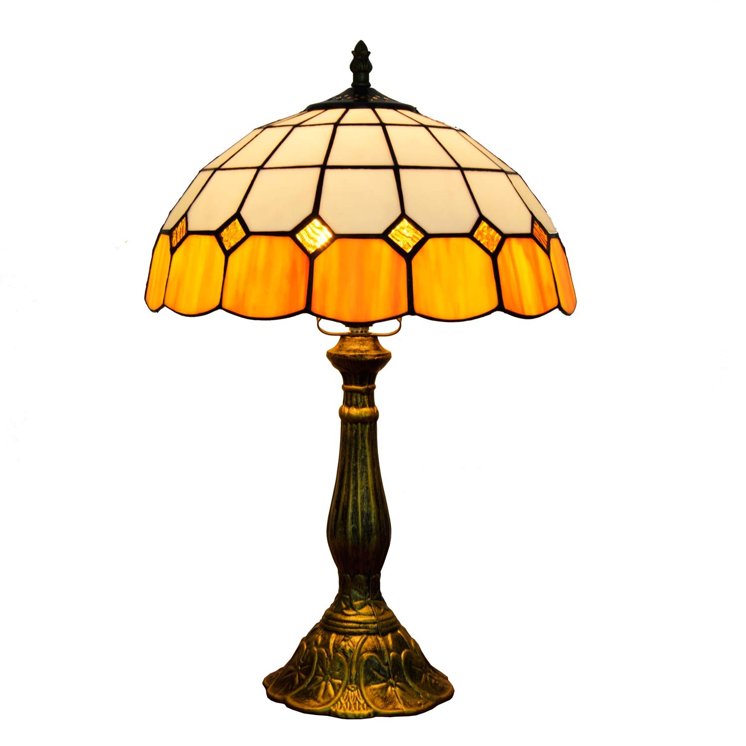Aioneer European Creative Tiffany Simple Mediterranean Orange Bedroom Bedside Table Lamp Bar Restaurant Hotel Glass Lamp