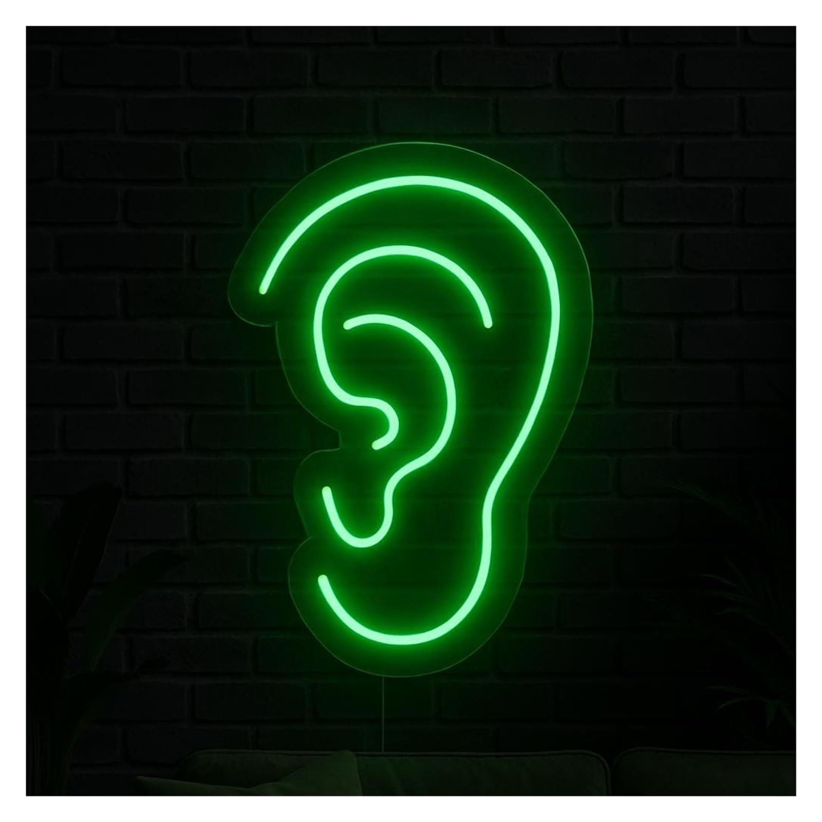 Shouxi D Sign Lamp Ear Neon Sign, Suitable For Octor's Office Wall Art Ecor With Immable 38Cm
