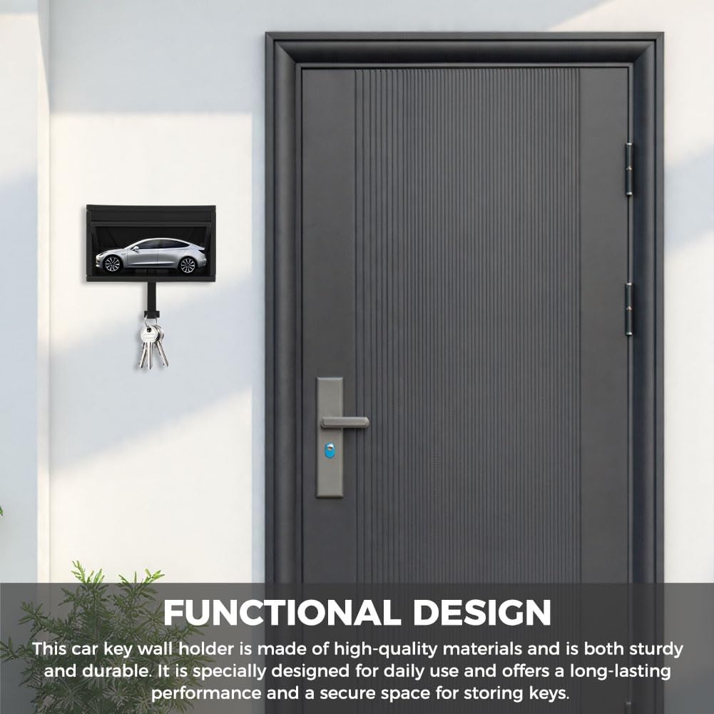2 Pack Car Garage Key Holder, Wall Mount Key Organizer with Opening Door, ABS and Zinc Alloy Wall Rack for Entryway Hallway Foyer