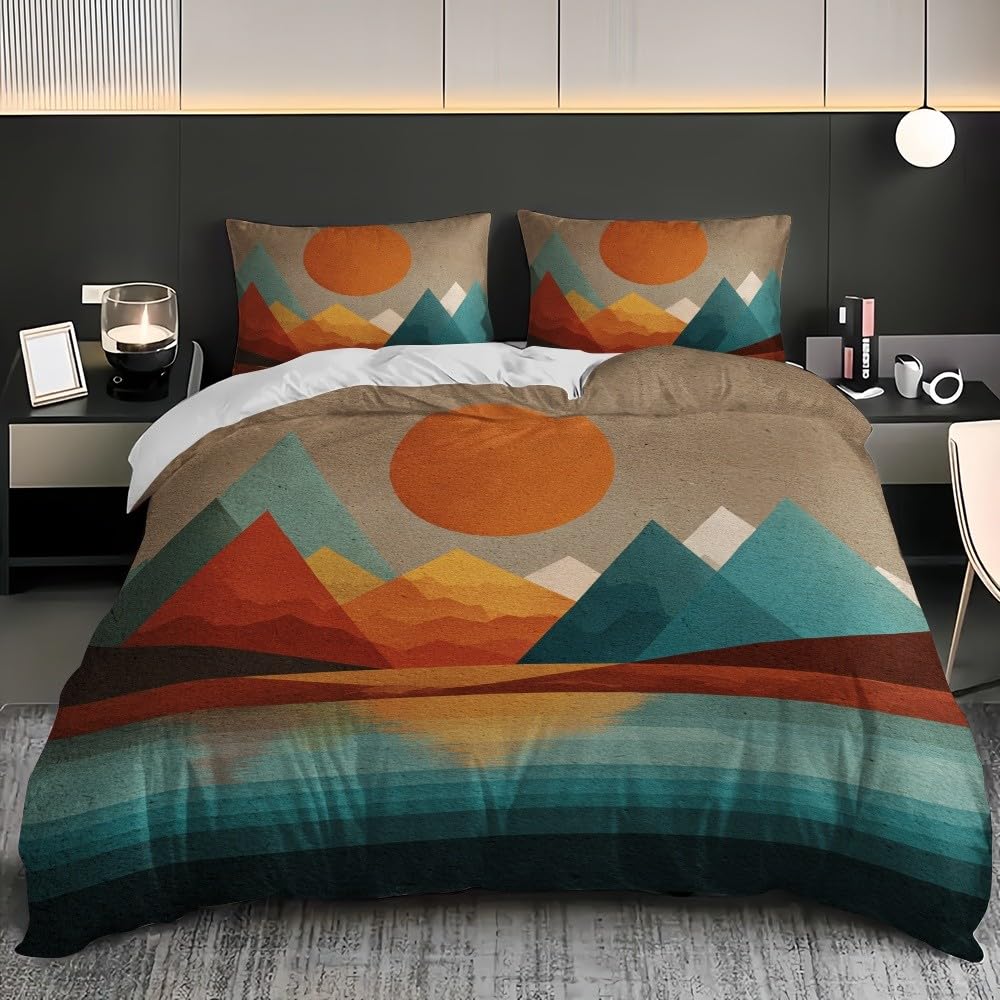 Komplet pościeli 3D 155 x 220 cm, krajobraz miękka mikrofibra, 3-częściowy