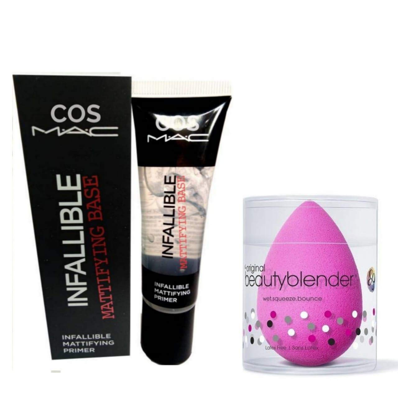 Professional (35 ml) Infallible Mattifying Primer and Beauty Blender Combo -Pack of 2