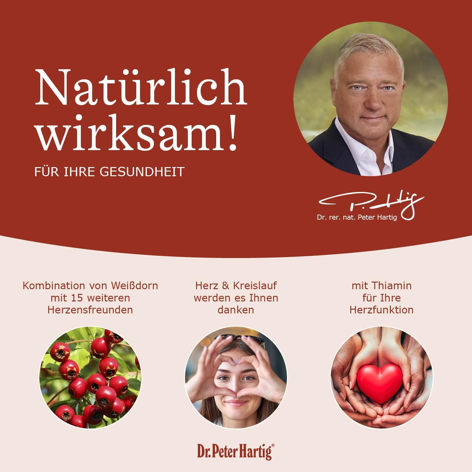 Dr. Peter Hartig Weißdorn Plus 15, unterstützt ihr Herz auf natürliche Weise, Niacin, 120 Kapseln 4-Monats-Vorrat lactose- hefe- und glutenfrei