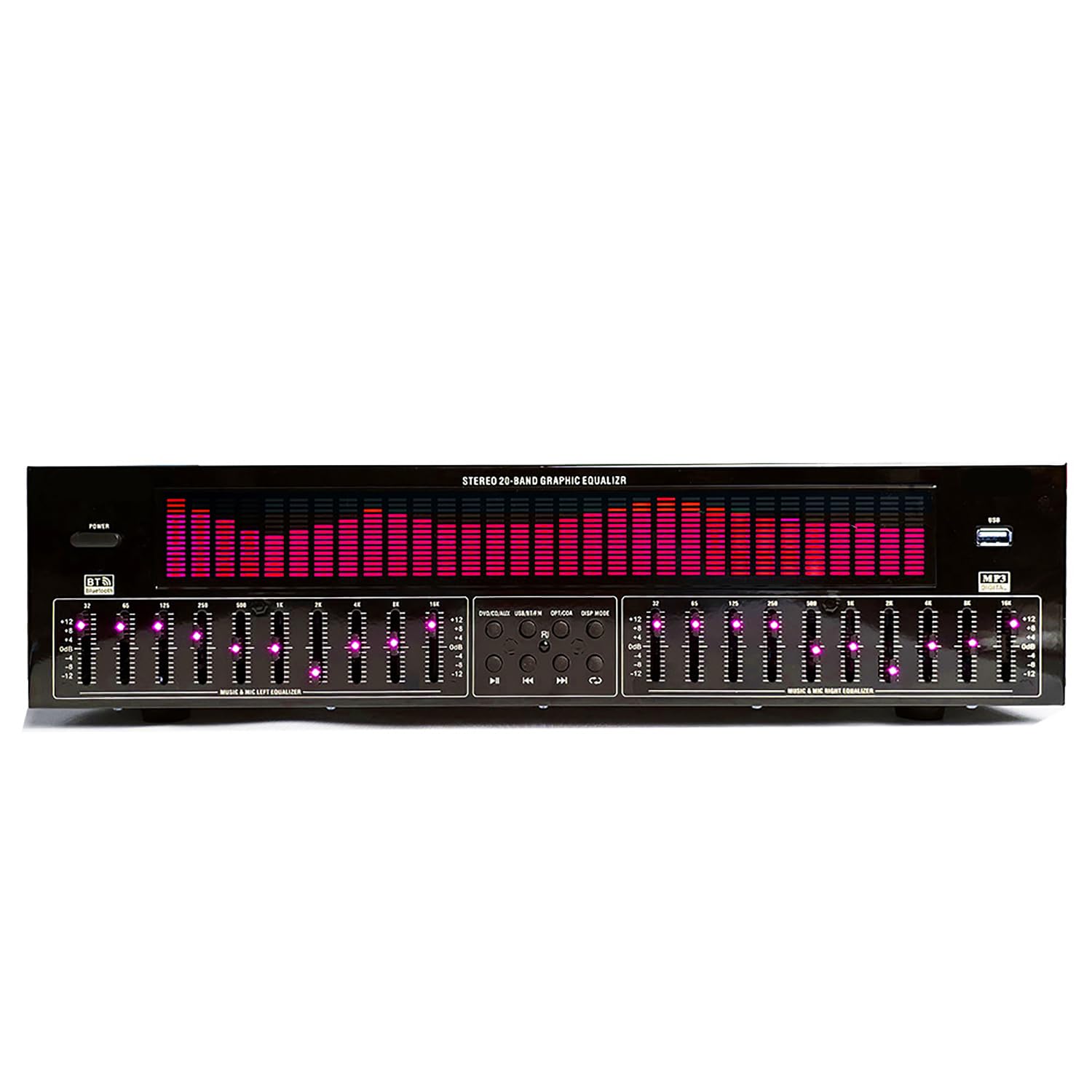 Digitaler Audio -Stereo -Grafik -EQ, Digitaler Equalizer, Dynamisches Spektrum -Display Von 31 -Banden, 12 Rhythmusmuster, Doppelte 10 -Segment -Unabhängige Tuning Mit Rauschreduzierung, Home EQ