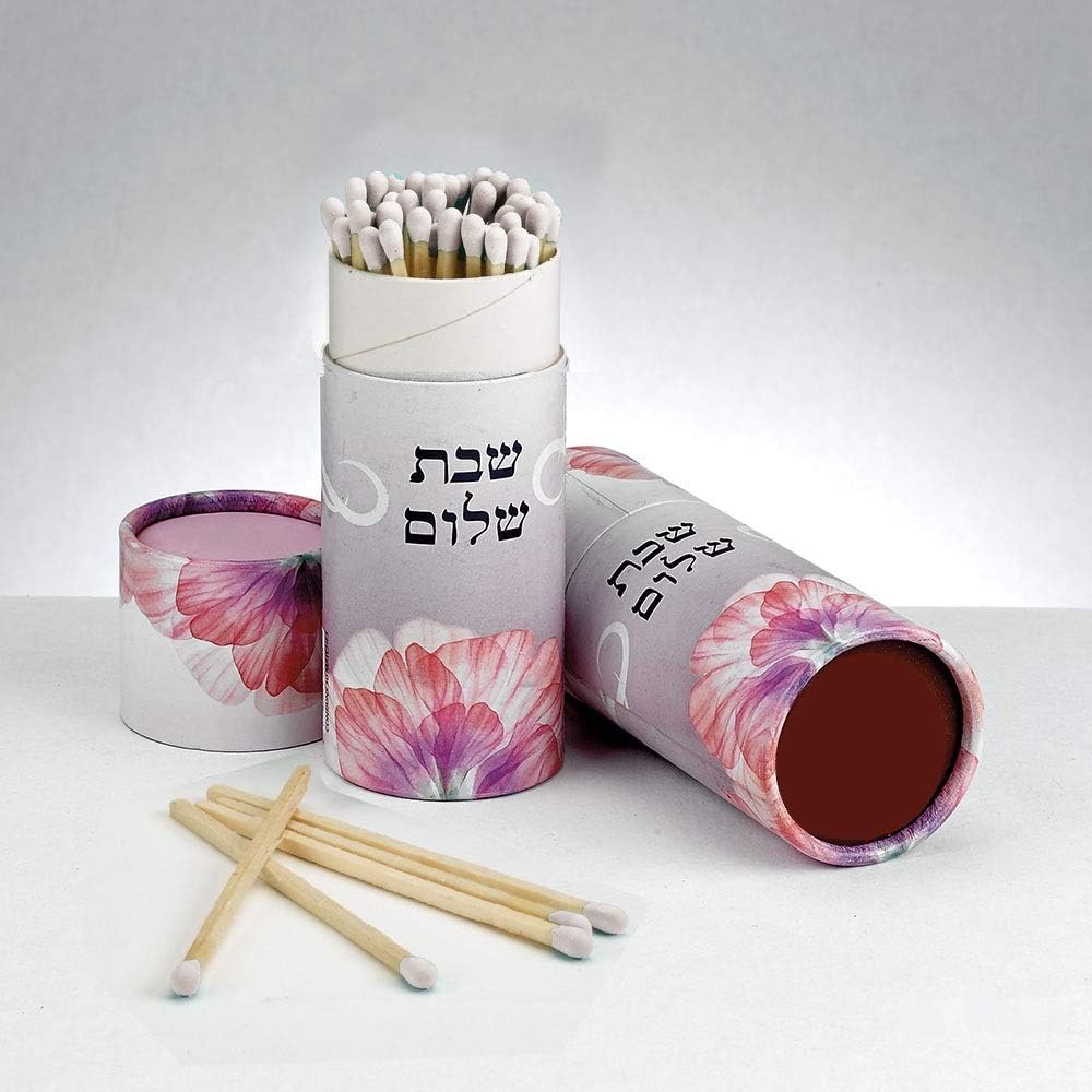 RITE LITE Shabbat Matches, Pink, 60 Long Matches, 4.25"H, Gift Box