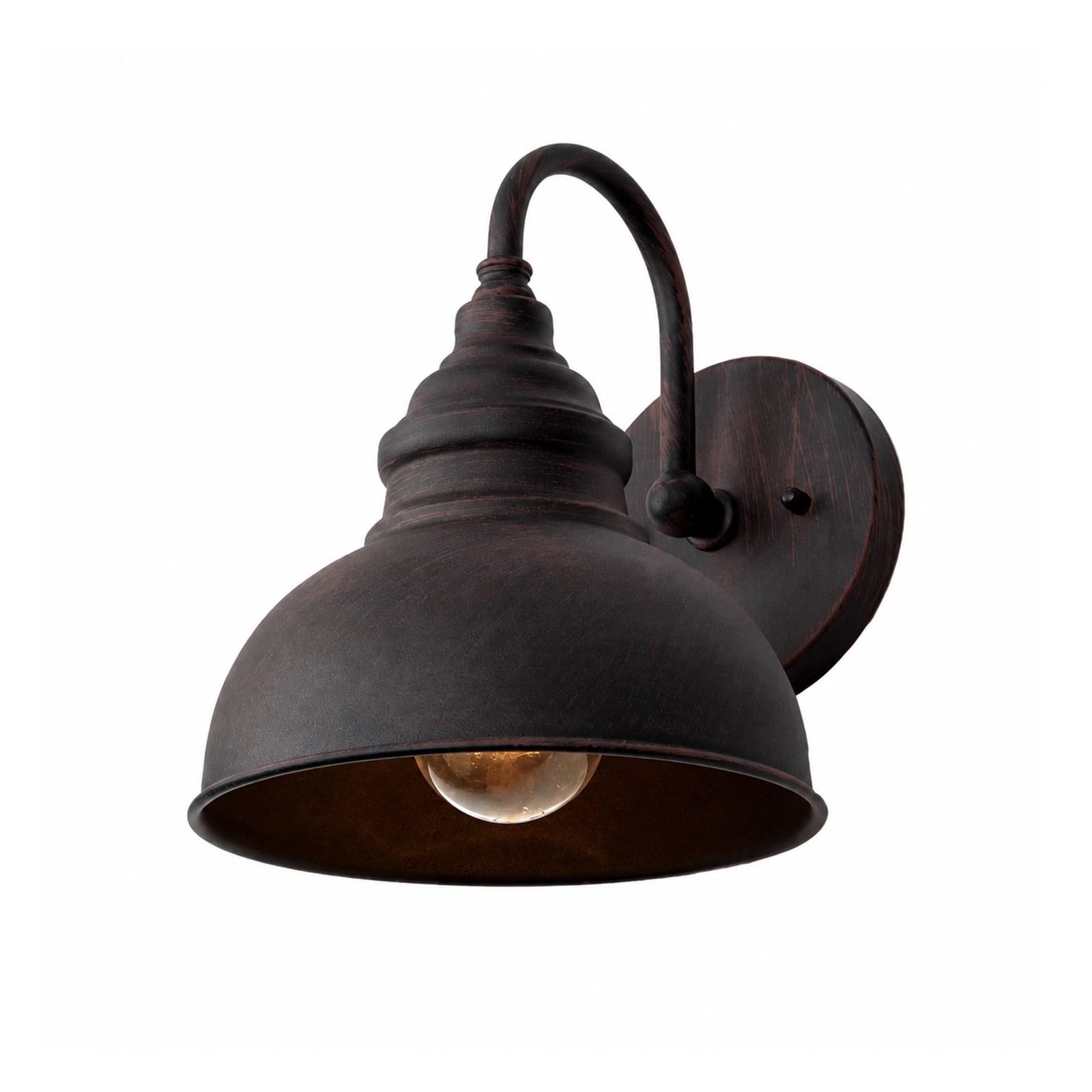 OZBMA Gooseneck Industrial Outdoor Wall Light, 9.4" Waterproof Rust Finish Die-Cast Aluminum Exterior Light with Iron, Rustproof Lantern for Entryway, Staircase, Foyer, Apartment Threshold