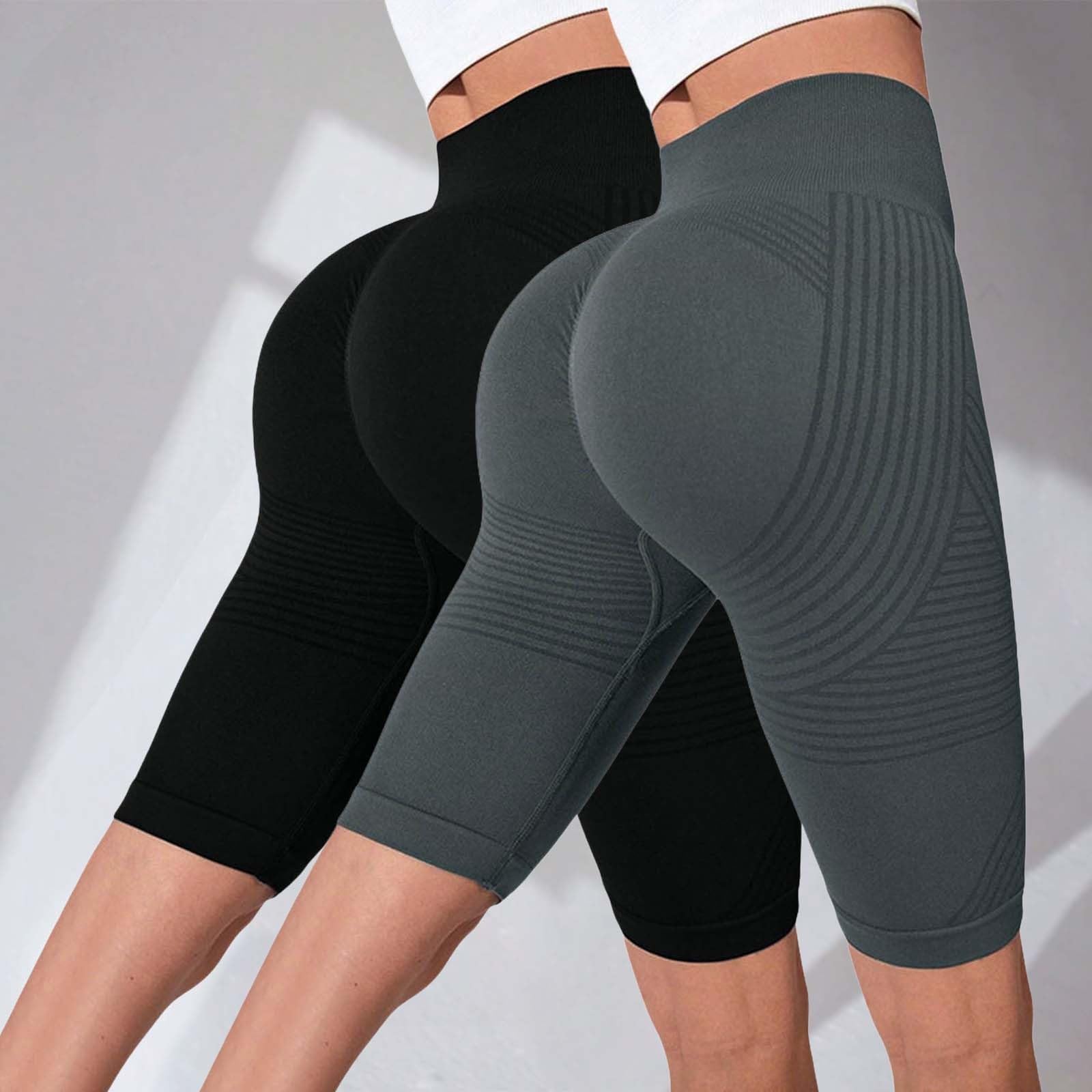 2 Pezzi Solenao Leggins 3D Anticellulite Donna,Push Up Sculpture Lipedema a Compressione Controllo Graduata Estivi Anti Cellulite Leggins Corti Donna Sportivo Vita Alta Senza Cuciture Fitness Yoga