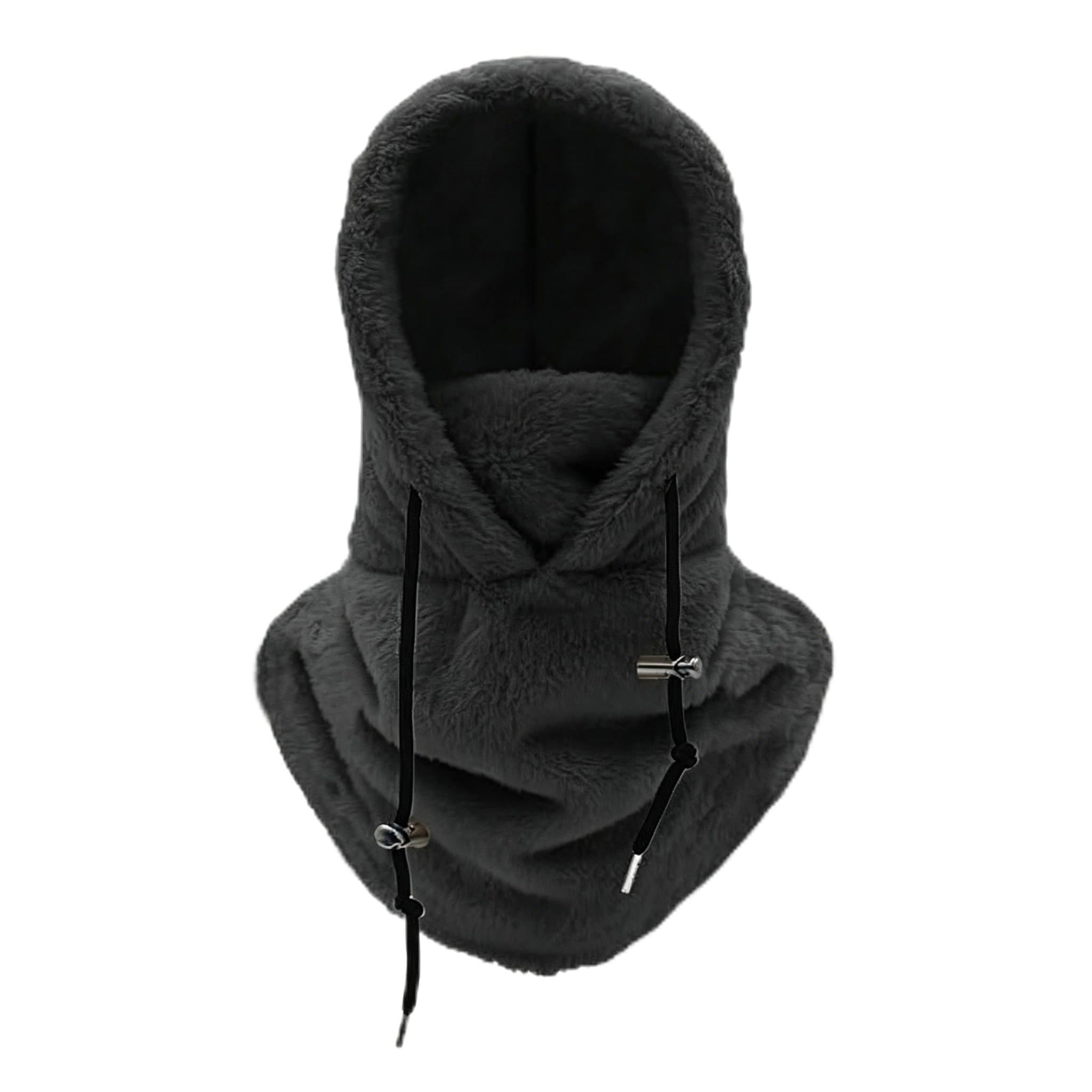 LSYZHX Sherpa Hood Ski Mask, Cold Weather Unisex Balaclava Winter Face Mask for Men Women, Black