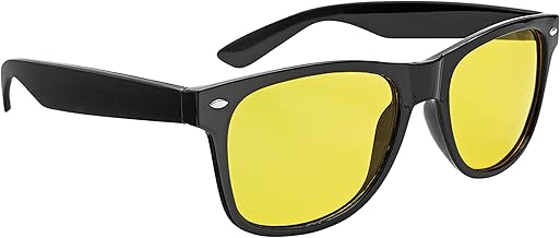 WEDO Drivers Night Vision Glasses - Polarised Yellow Lenses - Anti Glare Night & Fog Vision - ISO Compliant - Includes Case & Instructions