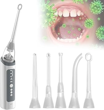 Electronic Tonsil Stone Vacuum, Tonsil Stone Remover with 3 Suction Mode - Tonsil Stone Removal Kit 5 Silicone Nozzles for Tonsil Stone Removal, Fight Bad BreathNASA008