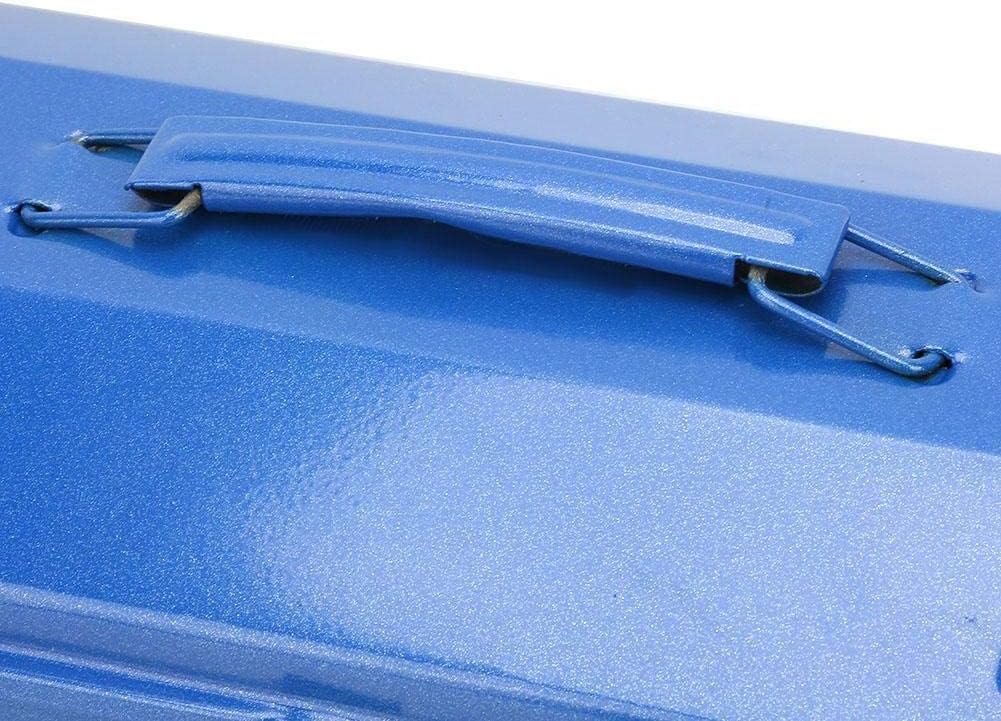 Multifunction Iron Portable Tool Box, Repair Tool Storage Container Holder Blue(37x16x11（350）)