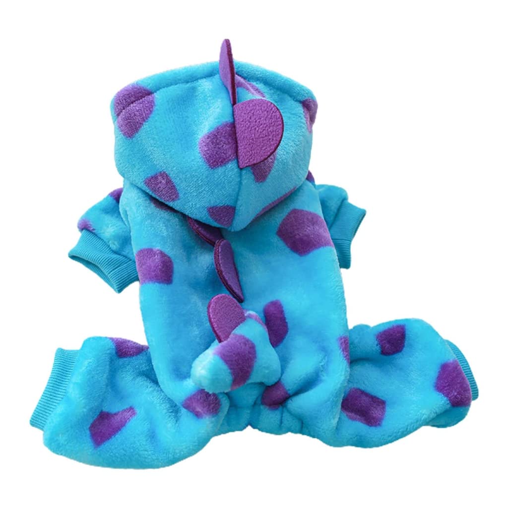 Vêtements d'hiver chauds pour petits chiens, combinaison dinosaure à capuche