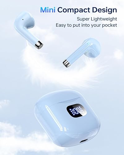 Miniatura 3 de Auriculares inalámbricos Bluetooth 5.3, reproducción de 40 horas, auriculares estéreo con pantalla LED, estuche de carga IPX7, auriculares