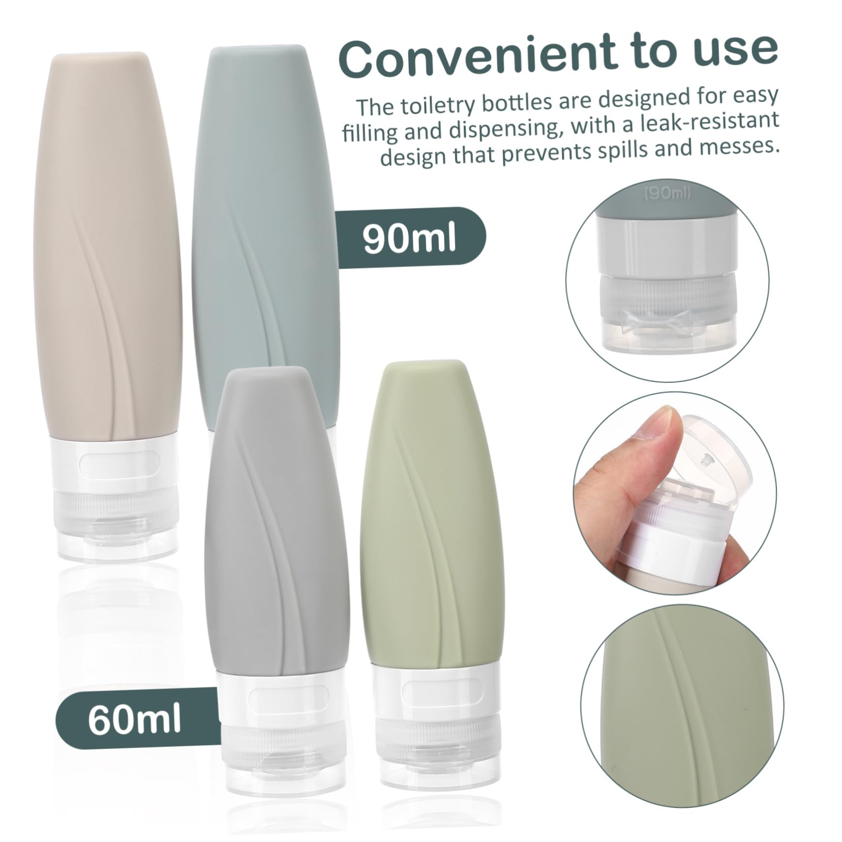 5 Set Di Flaconi Di Viaggio Ricaricabili Flaconi Di Shampoo Da Viaggio Kit Di Articoli Da Toeletta Flaconi Da Viaggio A Prova Di Perdite Balsamo Piccoli Comprimibili