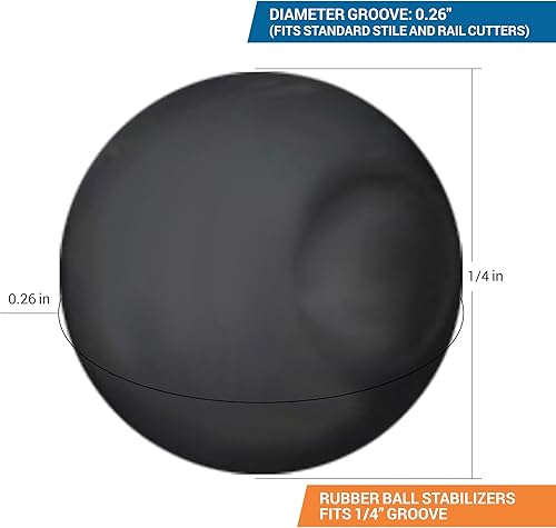 Miniatura 2 de Rok Separadores de puerta de gabinete de panel elevado para ranura de 14 pulgadas (0.250 in), estabilizadores de bolas de goma para puerta de