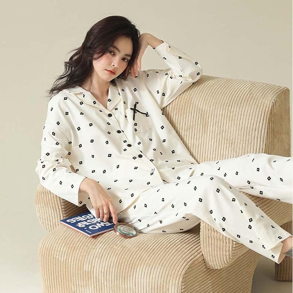 Amazon.co.jp: [Foxace] パジャマ レディース 綿100 白 かわいい 部屋