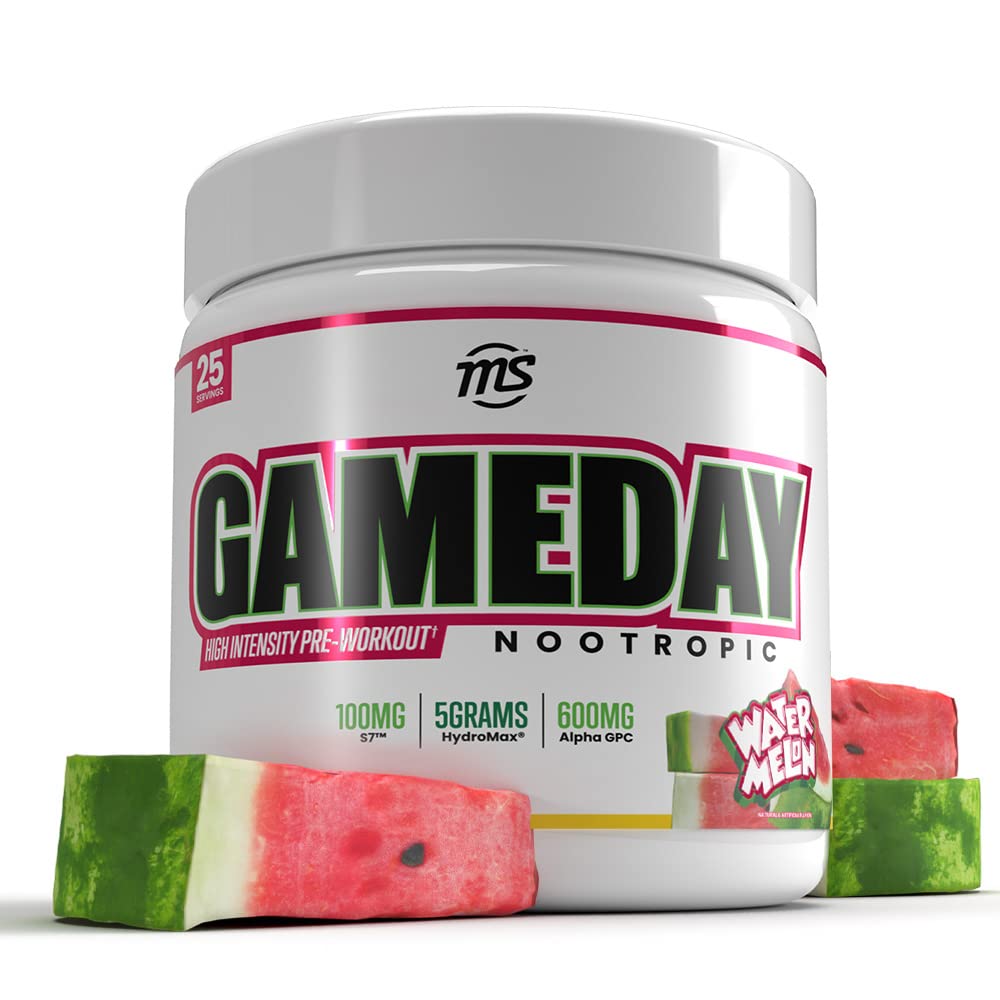 Amazon.com: Man Sports Game Day Powder - New Improved High-Intensity  Formula - High-Stim Nootropic Pre-Workout for Energy, Laser Focus and Pumps  - Watermelon, 325g, 25 Days Supply : Health & Household