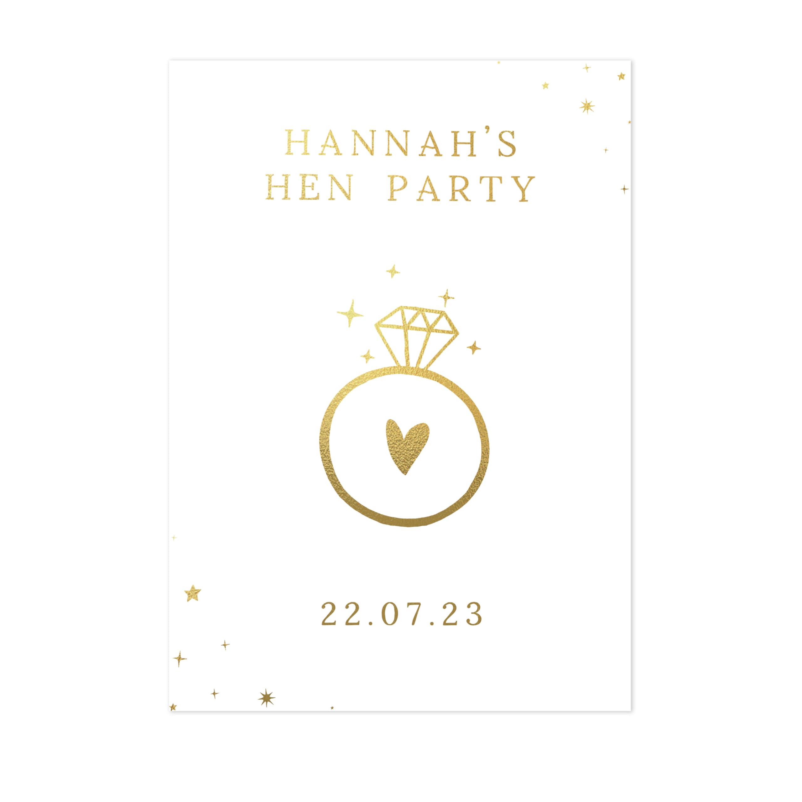 "Manta Makes Personalised hen party sign | gold silver rose gold copper or black welcome hens party sign | hen party decor hen do sign | hen party print | hens party (Gold foil, A3 sign and easel)"