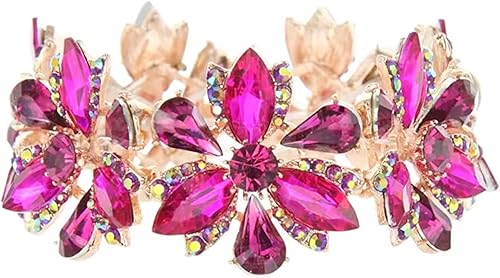 Pulsera elástica de cristal con forma de marquesa, elegante, con forma de lágrima, joyería para novia