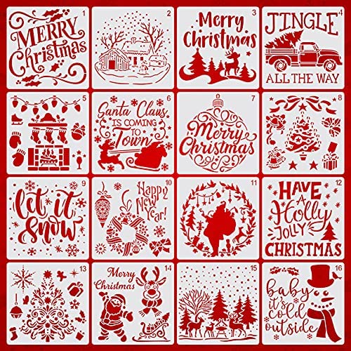 Buy Christmas Stencils 32 Pieces, WODICY Stencils for Painting on Wood